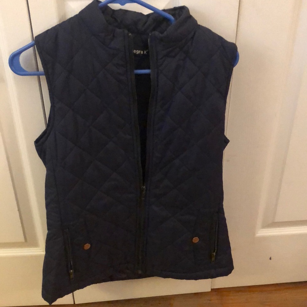 Quilted navy blue vest